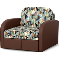 Кресло-кровать Мебельград Кадет М (голубой/коричневый)