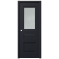 Межкомнатная дверь ProfilDoors 2.39U L 80x200 (черный матовый, стекло франческа кристалл)