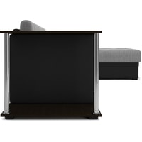 Угловой диван Мебель-АРС Атланта угловой (рогожка/экокожа, серый/черный)