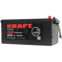 Автомобильный аккумулятор KRAFT AGM 240(3) евро (240 А·ч)