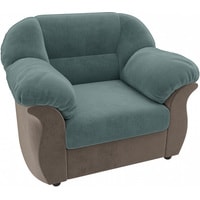 Интерьерное кресло Лига диванов Карнелла 105821 (велюр, бирюзовый/коричневый)