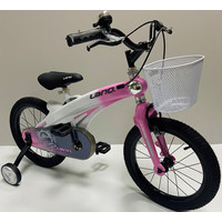 Детский велосипед Lanq Cosmic 16 (белый/розовый/корзина)