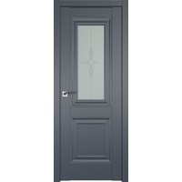 Межкомнатная дверь ProfilDoors 28U L 70x200 (антрацит/стекло узор матовое/серебристый)