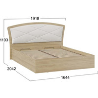 Кровать Трия Сэнди тип 1 универсальная с ПМ 160x200 (вяз благородный/белый)