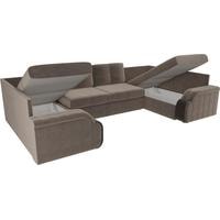 П-образный диван Лига диванов Николь 102983 (велюр, коричневый)