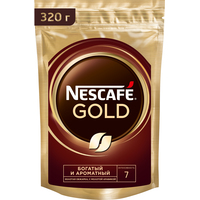 Кофе Nescafe Gold растворимый 320 г (пакет)