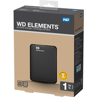 Внешний накопитель WD Elements Portable 1TB (WDBUZG0010BBK)