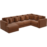 П-образный диван Mebelico Мэдисон 59253 (рогожка, коричневый)