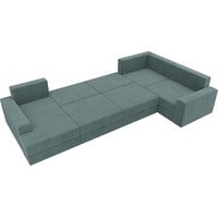 П-образный диван Mebelico Мэдисон-П 106885 (правый, бирюзовый/бежевый)
