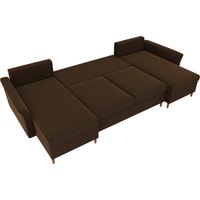 П-образный диван Лига диванов София 100066 (микровельвет, коричневый)