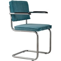 Интерьерное кресло Zuiver Ridge Rib (синий/хром)