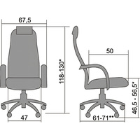 Кресло Metta BK-10 CH (пластиковые ролики, черный)