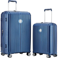 Комплект чемоданов Verage Rome 55/77 см (синий металлик)