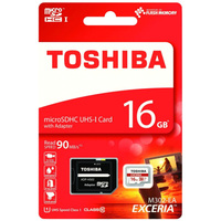 Карта памяти Toshiba EXCERIA microSDHC 16GB + адаптер [THN-M302R0160EA]
