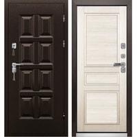 Металлическая дверь Промет Винтер 205x88 (беленый дуб/антик медь, левый)