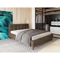 Кровать Настоящая мебель Texas 90x200 (вельвет, с ПМ, коричневый)