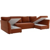 П-образный диван Mebelico Гесен П 60075 (коричневый)