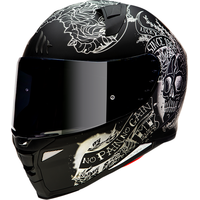 Мотошлем MT Helmets Revenge 2 Skull & Roses A1 (XS, matt black)