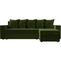 Угловой диван Лига диванов Дубай лайт правый 114168 (микровельвет зеленый)