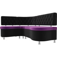 Угловой диван Лига диванов Вегас 105182 (левый, фиолетовый/черный)