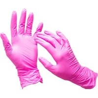Нитровиниловые перчатки Wally Plastic L 100 шт (розовый)