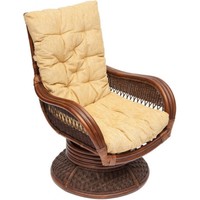 Кресло-качалка TetChair Andrea Relax Medium с подушкой (античный орех/рубчик кремовый)