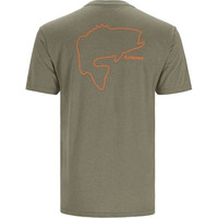 Футболка Simms Bass Outline T-Shirt (S, военный)
