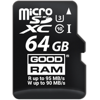 Карта памяти GOODRAM microSDXC (Class 10) UHS-I U3 64GB + адаптер [M3AA-0640R11-DD]