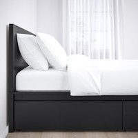 Кровать Ikea Мальм 200x160 (2ящика,черно-коричневый,без основания) 392.110.06