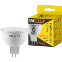 Светодиодная лампочка Wolta LX 30YMR16-220-6GU5.3 6Вт 3000K GU5.3