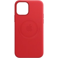 Чехол для телефона Apple MagSafe Leather Case для iPhone 12 mini (алый)