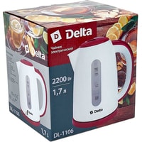 Электрический чайник Delta DL-1106 (белый/бордовый)