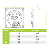 Осевой вентилятор airRoxy dRim 100PS-C163-D100