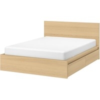 Кровать Ikea Мальм 200x160 (4 ящика, дуб беленый, без основания) 792.109.48