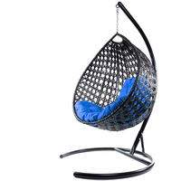 Подвесное кресло M-Group Капля Люкс 11030410 (черный ротанг/синяя подушка)