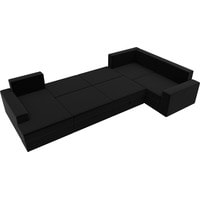 П-образный диван Лига диванов Мэдисон 28908 (микровельвет, черный)