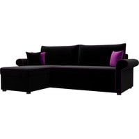 Угловой диван Лига диванов Милфорд 29066 (левый, микровельвет, черный)