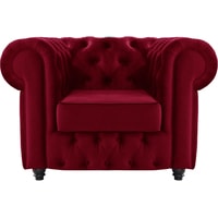 Интерьерное кресло Brioli Честерфилд (велюр, B48 вишневый/темные ножки)