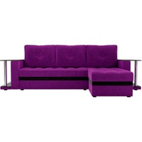 Угловой диван Craftmebel Атланта М угловой 2 стола (нпб, правый, фиолетовый вельвет)