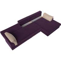 Угловой диван Mebelico Пекин Long 116129 (правый, велюр, фиолетовый)