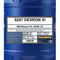 Трансмиссионное масло Mannol Dexron VI 20л