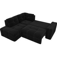 Угловой диван Лига диванов Леос 105862 (левый, велюр, черный)