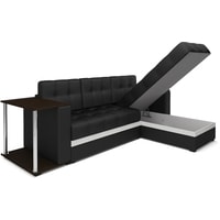Угловой диван Мебель-АРС Атланта угловой (экокожа, черный/белый)