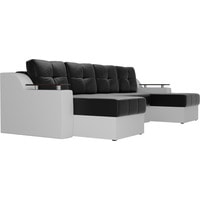 П-образный диван Лига диванов Сенатор 28922 (экокожа, черный/белый)