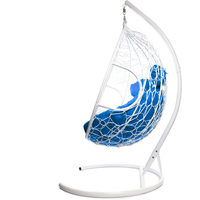 Подвесное кресло M-Group Для двоих 11450110 (белый ротанг/синяя подушка) в Орше