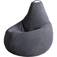 Кресло-мешок Мама рада! с двойным чехлом (велюр плюш, XL, антрацит, smart balls)