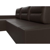 Угловой диван Лига диванов Чикаго левый 110765L (экокожа коричневый)