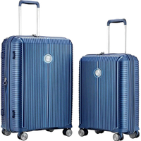 Комплект чемоданов Verage Rome 55/67 см (синий металлик)