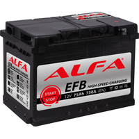 Автомобильный аккумулятор ALFA EFB 75 R (75 А·ч)