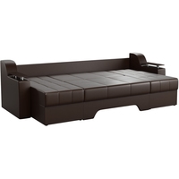 П-образный диван Mebelico Сенатор 59359 (экокожа, коричневый)